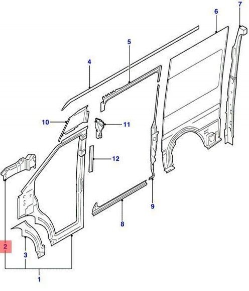 Armatura aripa fata Ford Transit (V184/5), 05.2000-04.2006, montare fata, dreapta, galvanizat; superior, RapidAuto