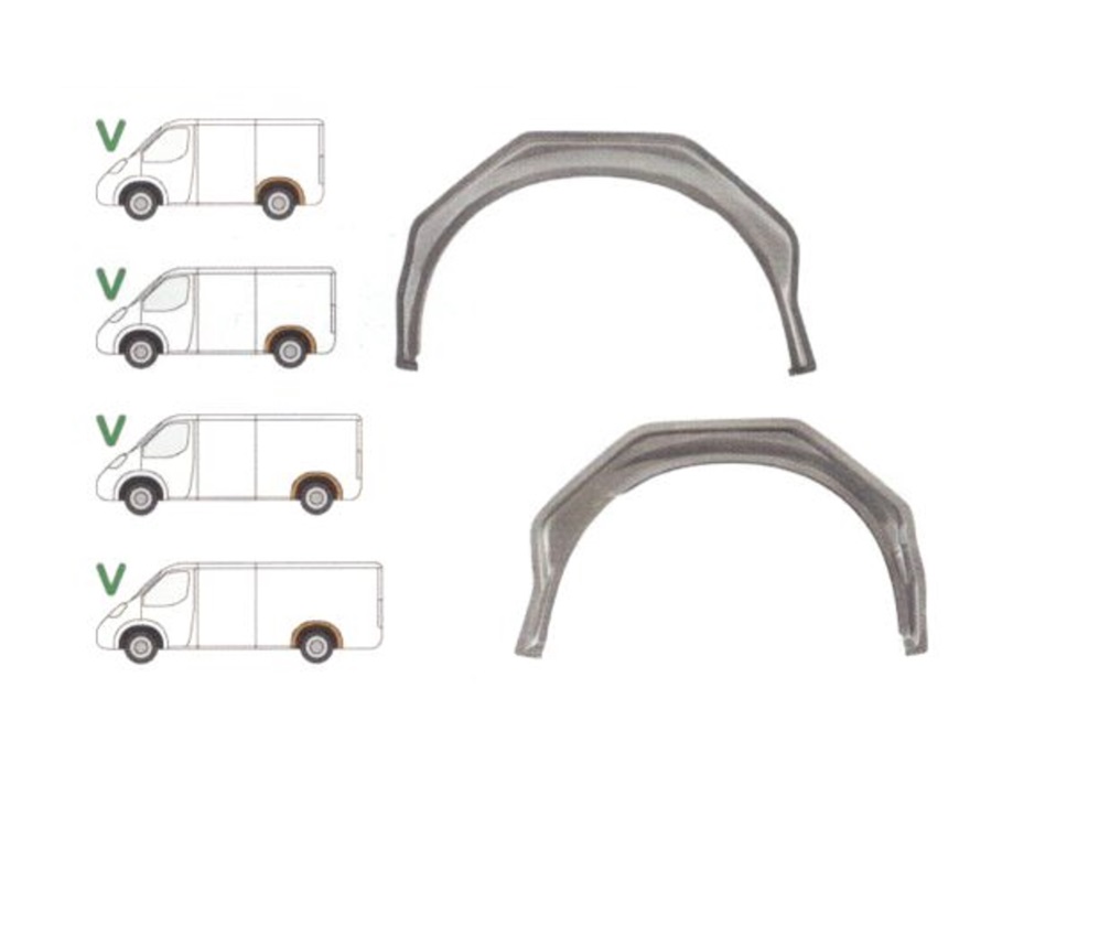 Pasaj interior roata spate, contra aripa Ford Transit (V184/5), 05.2000-04.2006, montare spate, stanga, galvanizat; exterior, RapidAuto