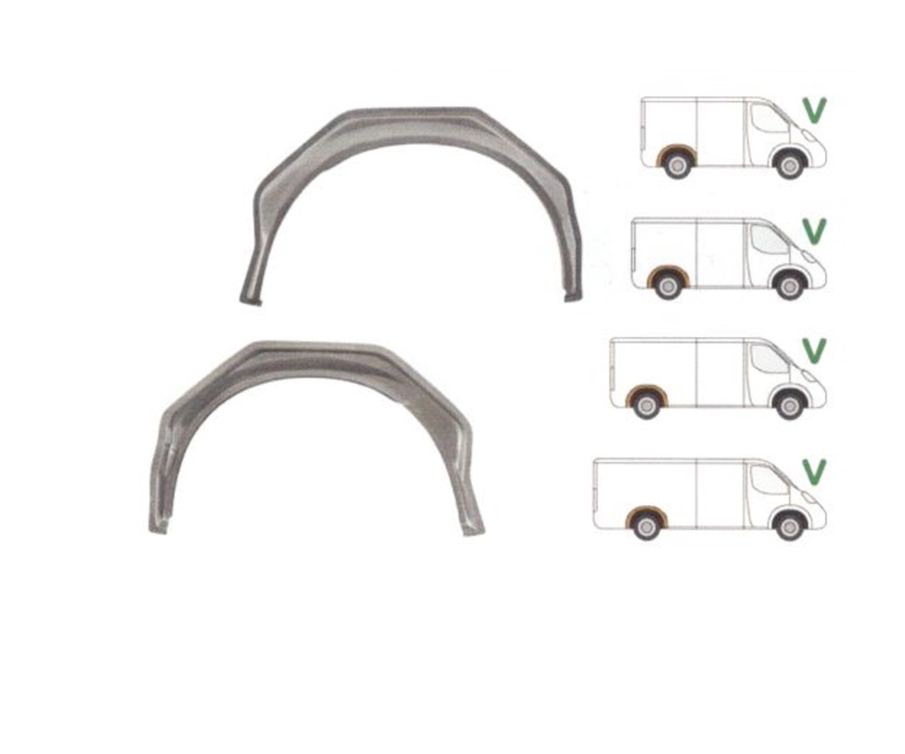 Pasaj interior roata spate, contra aripa Ford Transit (V184/5), 05.2000-04.2006; Transit/Tourneo (V347/8), 05.2006-04.2013, montare spate, dreapta, galvanizat; exterior, RapidAuto