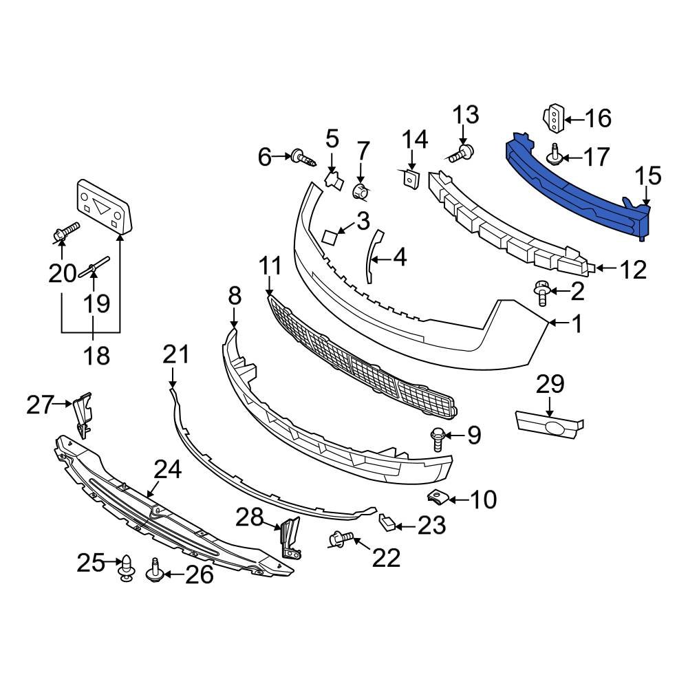 Armatura bara fata Ford Edge, 10.2006-10.2014, model: Version USA, metal, RapidAuto