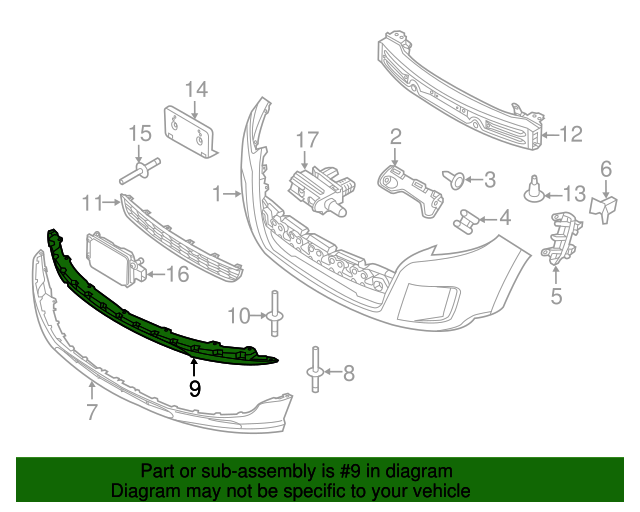 Ornament spoiler bara protectie Ford Edge, 2011-10.2014, model: Version USA; versiune cu jante de 18"/20", montare fata, inferior, RapidAuto