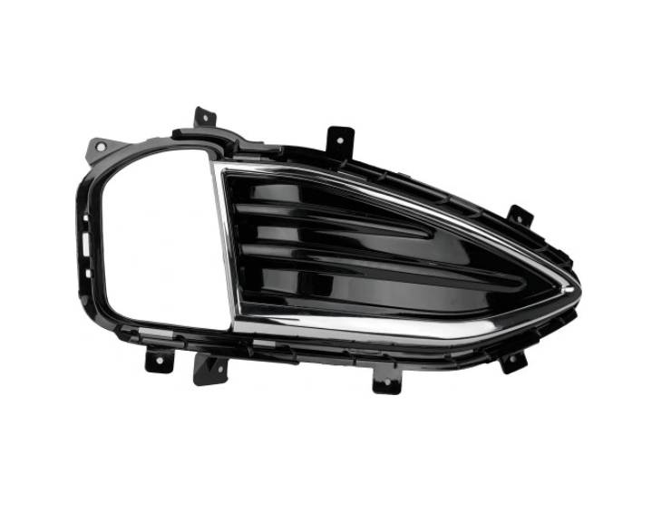 Grila bara protectie, spoiler Ford Edge, 05.2019-, montare fata, dreapta, cu rama crom; vopsit; negru; cu gaura lampa de ceata, RapidAuto