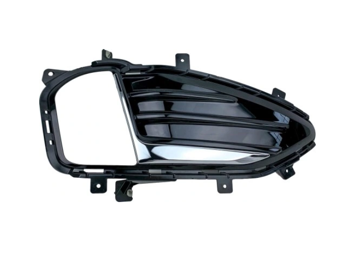 Grila bara protectie, spoiler Ford Edge, 05.2019-, montare fata, dreapta, cu laminat cromate; vopsit; negru; cu gaura lampa de ceata, RapidAuto