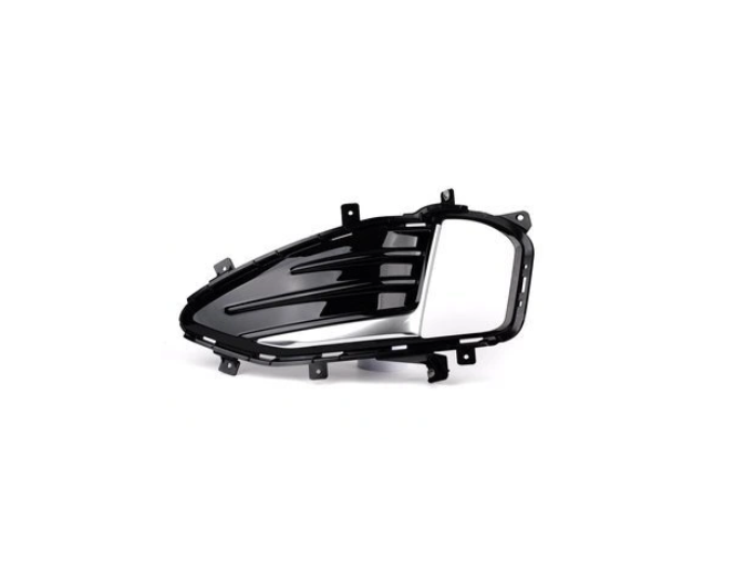 Grila bara protectie, spoiler Ford Edge, 05.2019-, montare fata, stanga, cu ornamente; vopsit; negru, nichel; cu gaura lampa de ceata, RapidAuto
