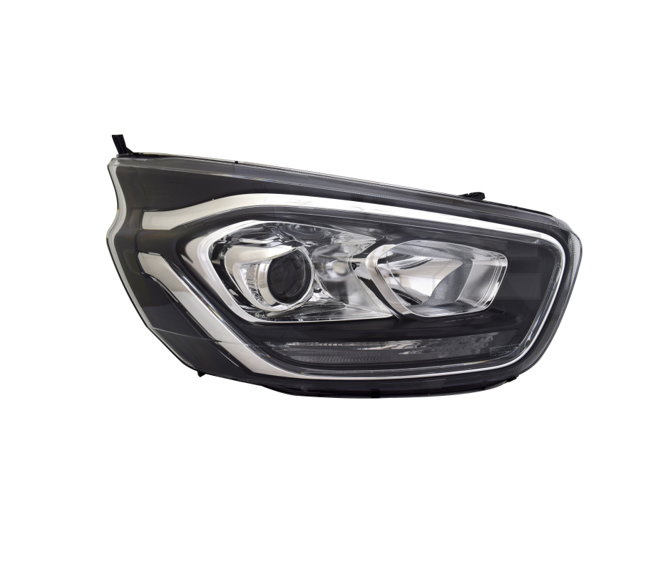 Far Ford Transit/Tourneo Custom, 07.2017-, montare fata, dreapta, cu lentile; cu lumini de zi tip LED; H1+H7+LED+PY21W; electric; fara modul lumini de zi LED; cu motor; halogen, TYC