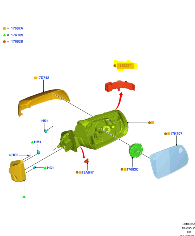 Lampa semnalizare oglinda Ford Ranger (Ra), 12.2022-, montare fata, stanga, LED; OE