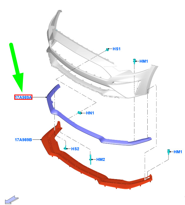 Spoiler bara protectie fata Ford Mustang, 05.2018-04.2023, model: GT, montare fata, RapidAuto