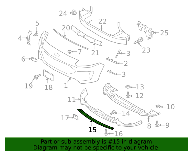 Spoiler bara protectie Ford Escape, 2020-, montare fata, argintiu, RapidAuto