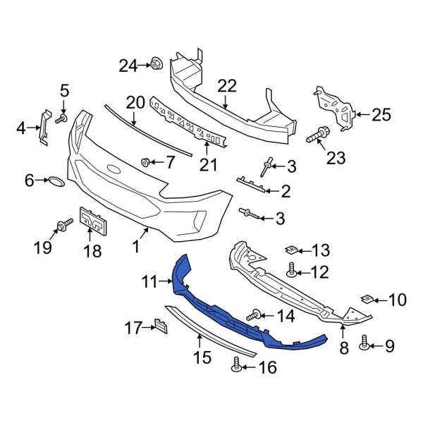 Spoiler bara protectie fata Ford Kuga, 12.2019-05.2024, montare fata, RapidAuto