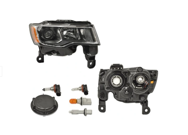 Far Jeep Grand Cherokee (Wk2), 2017-, montare fata, dreapta, Tip=USA; H11+H9+W5W+WY28/8W; manual; element reflectorizant argintiu; Omologare: SAE; halogen, RapidAuto