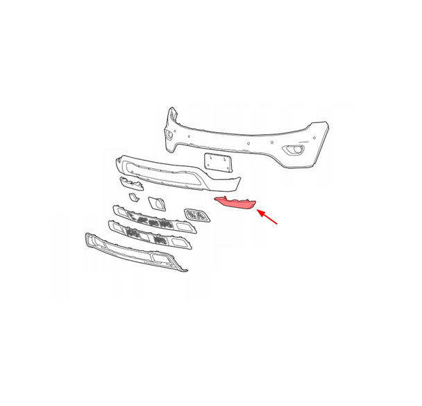Spoiler bara protectie Jeep Grand Cherokee (Wk2), 04.2013-2021, montare fata, stanga, RapidAuto