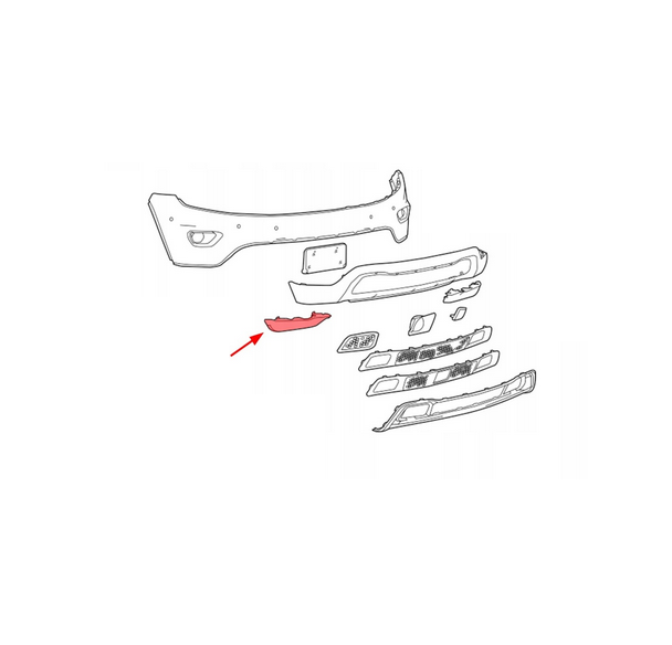 Spoiler bara protectie Jeep Grand Cherokee (Wk2), 04.2013-2021, montare fata, dreapta, RapidAuto