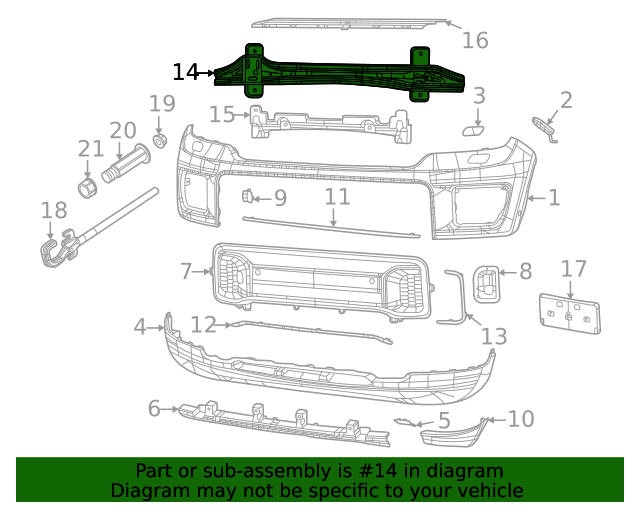 Armatura bara fata Jeep Grand Cherokee (Wl), 2022-, montare superior, RapidAuto