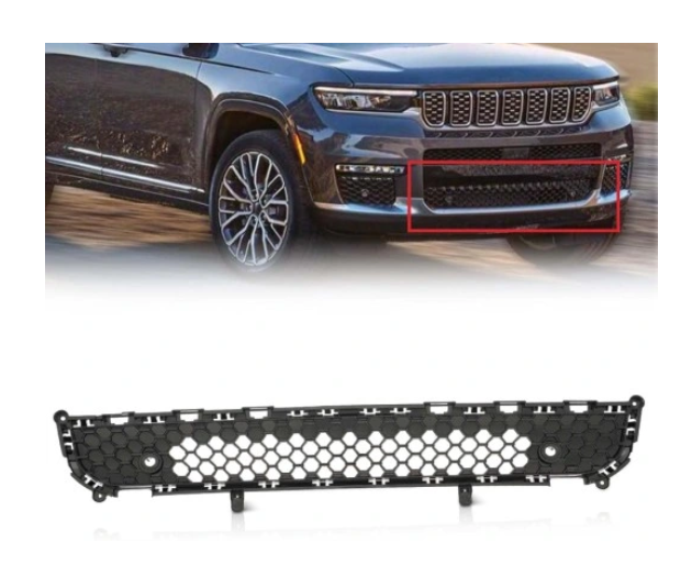 Grila bara protectie, spoiler Jeep Grand Cherokee (Wl), 2021-, model: fara Overland, L, montare fata, cu gauri senzori parcare (PDC); inferior, RapidAuto