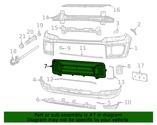 Grila bara protectie, spoiler Jeep Grand Cherokee (Wl), 2021-, montare fata, cu gauri senzori parcare (PDC); cu gauri pentru carlige de remorcare; negru, RapidAuto