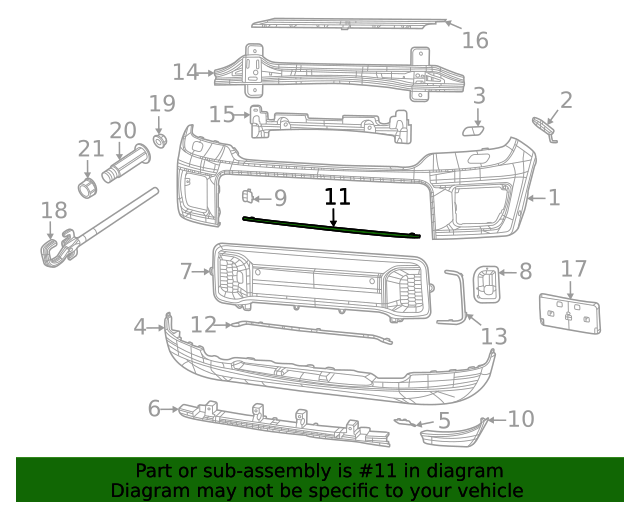 Ornament grila Jeep Grand Cherokee (Wl), 2021-, montare fata, cromat; superior, RapidAuto