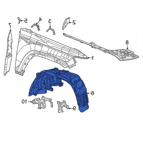 Carenaj roata Jeep Grand Cherokee (Wl), 2021-, model: typ 2, montare fata, dreapta, (PE), RapidAuto