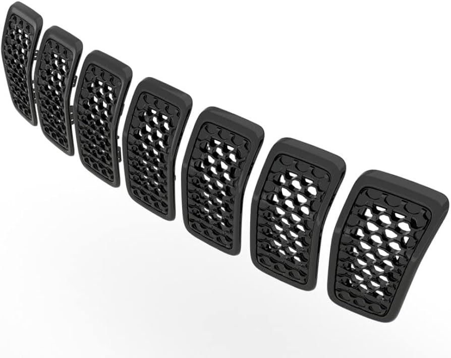 Grila radiator Jeep Cherokee, 09.2018-, montare fata, cu rame negre; negru, RapidAuto