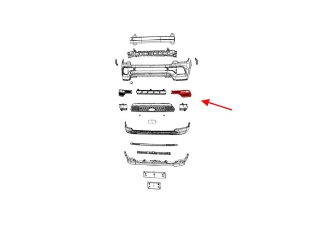 Grila bara protectie, spoiler Jeep Compass, 04.2021-, montare fata, stanga, negru; cu gaura lampa de ceata, RapidAuto