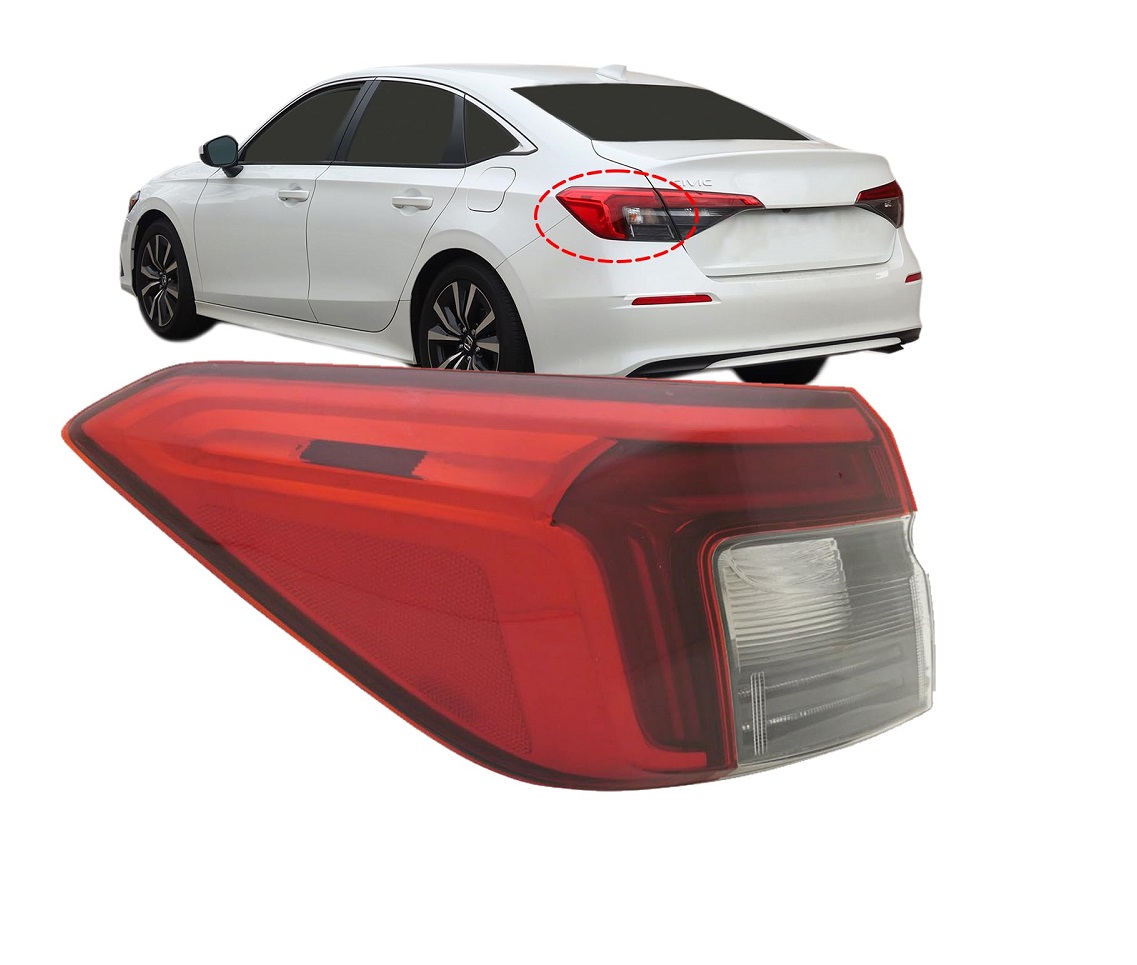 Stop spate, lampa Honda Civic, 06.2021-, model: Sedan, montare spate, stanga, Tip=USA; LED+WY21W; cu soclu bec; Omologare: SAE; exterior, TYC