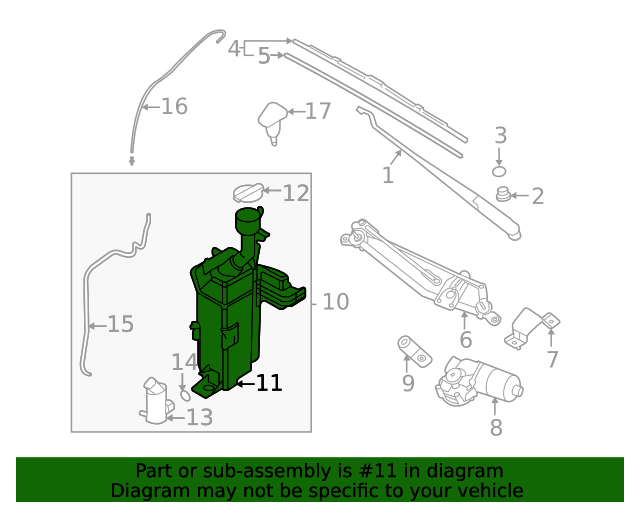 Rezervor spalator parbriz Hyundai Elantra (Ad), 03.2019-2020, Fara senzor nivel lichid,Gat de umplere cu capac,cu pompa de spalare mono, RapidAuto