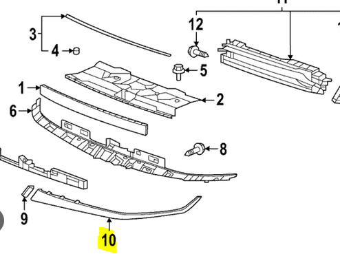 Ornament grila Hyundai Ioniq 5, 06.2021-, montare fata, stanga, negru, RapidAuto