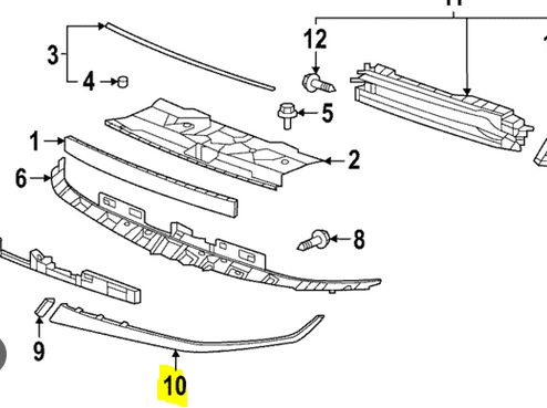 Ornament grila Hyundai Ioniq 5, 06.2021-, montare fata, dreapta, negru, RapidAuto