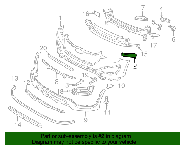 Suport bara protectie, spoiler Hyundai Santa Fe (Dm), 05.2012-, model: versiune europeana, montare fata, dreapta, RapidAuto