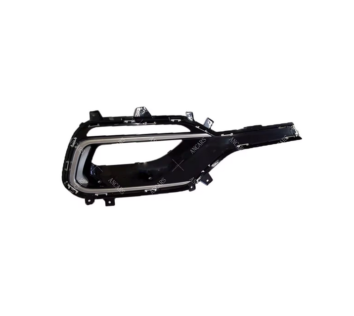 Grila bara protectie, spoiler Hyundai Santa Fe (Dm), 2016-, model: Version USA, montare fata, dreapta, cu laminat cromate; gauri proiectoare, RapidAuto