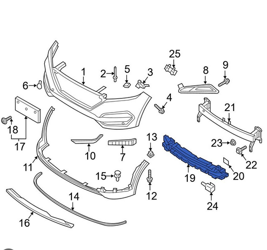 Absorbant soc bara fata Hyundai Tucson (Tl), 09.2015-10.2020, EPP, spuma, RapidAuto
