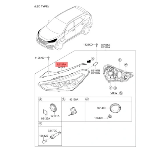 Suport fixare far Hyundai Tucson (Tl), 09.2015-06.2018, montare fata, stanga, OEM/OES