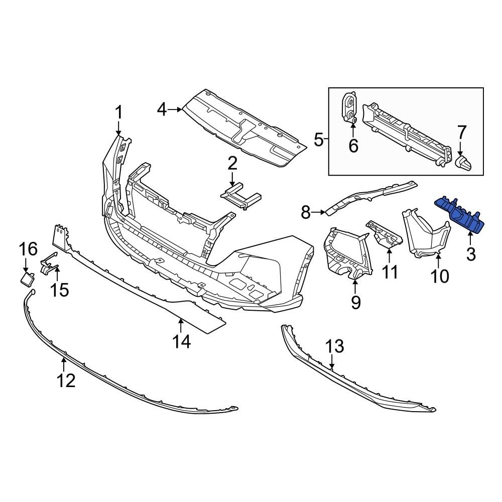 Suport bara protectie, spoiler Hyundai Tucson, 10.2020-, montare fata, dreapta, RapidAuto