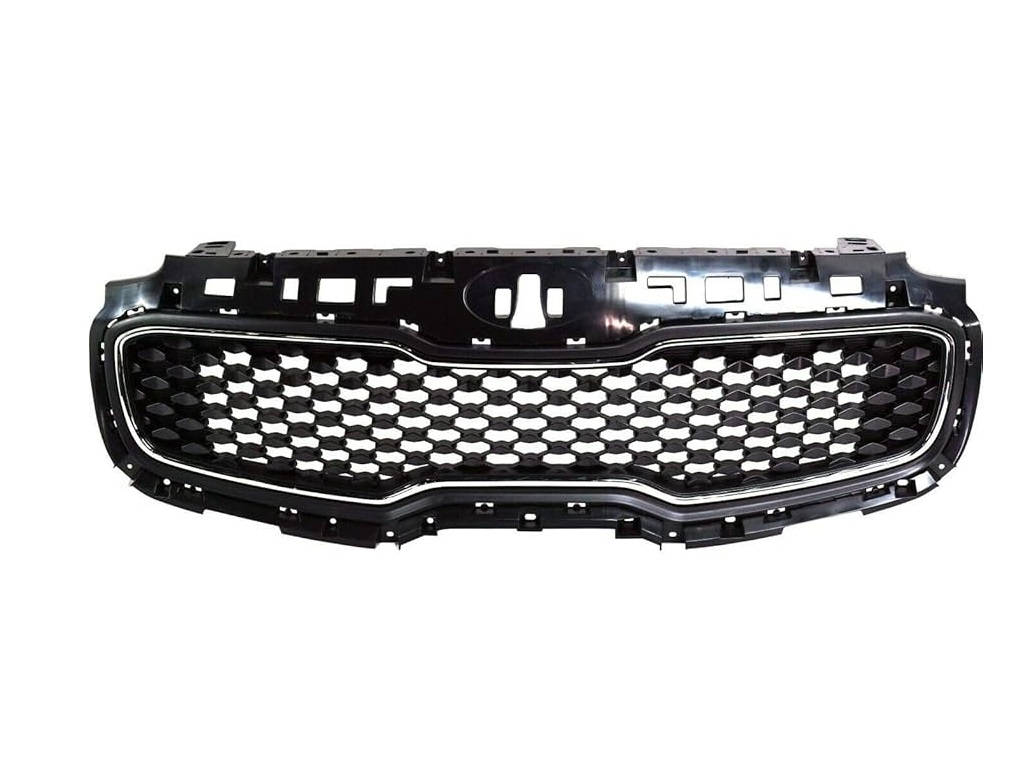 Grila radiator Kia Sportage (Ql), 09.2015-12.2021, model: FWD, montare fata, cu rama crom; negru, RapidAuto