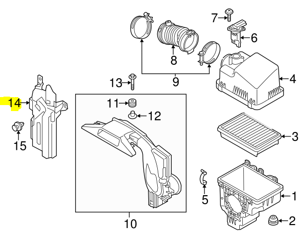 Rezonator filtru aer Mazda 3 (Bm), 06.2013-2019; 6 (Gj), 12.2014-04.2018; Cx-5 (Ke), 03.2012-08.2017, RapidAuto