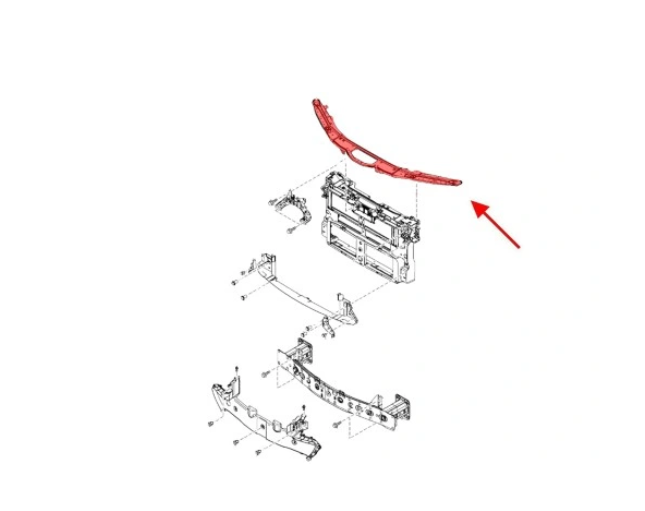 Ornament superior panou central, trager Mazda 3 (Bp), 03.2019-, model: Hatchback, Sedan, montare fata, tabla; superior, RapidAuto