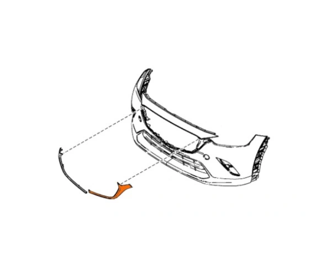 Ornament bara protectie, spoiler Mazda Cx-3 (Dk), 01.2015-2018, montare fata, stanga, cromat, RapidAuto