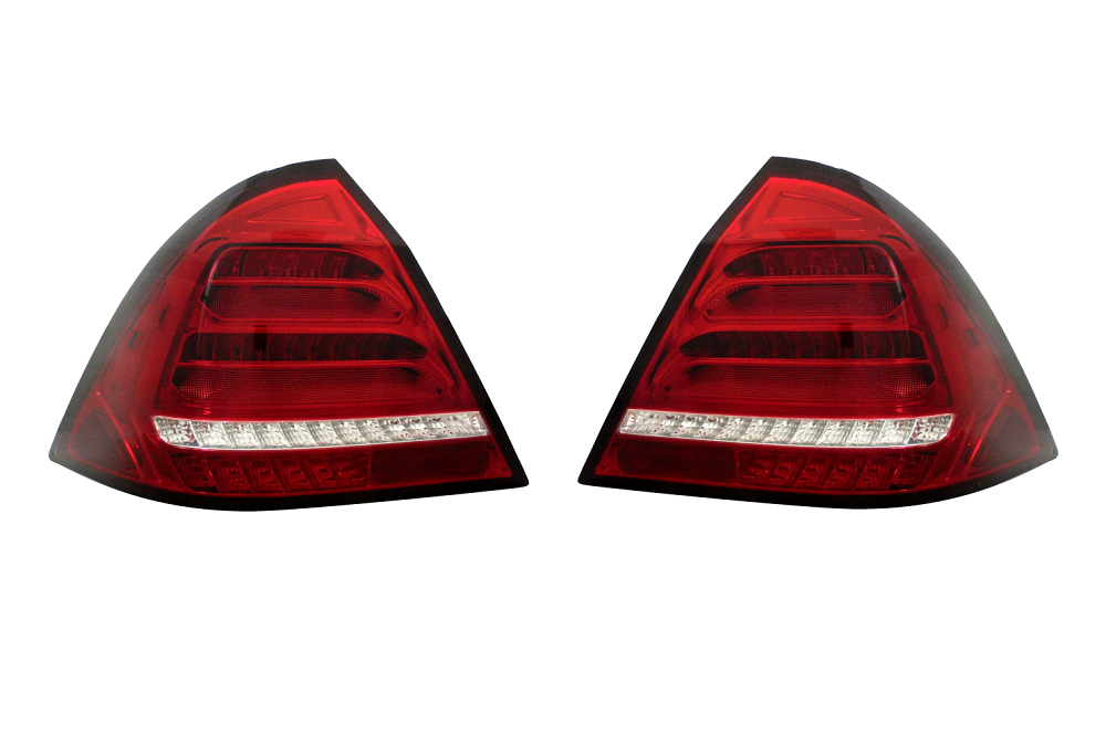 Stop spate, lampa Mercedes Clasa C (W203) 05.2000-03.2004, model: Sedan, tuning, montare spate, stanga+dreapta, semnalizare dinamica; LED; rosu, transparent; tuning; Taiwan