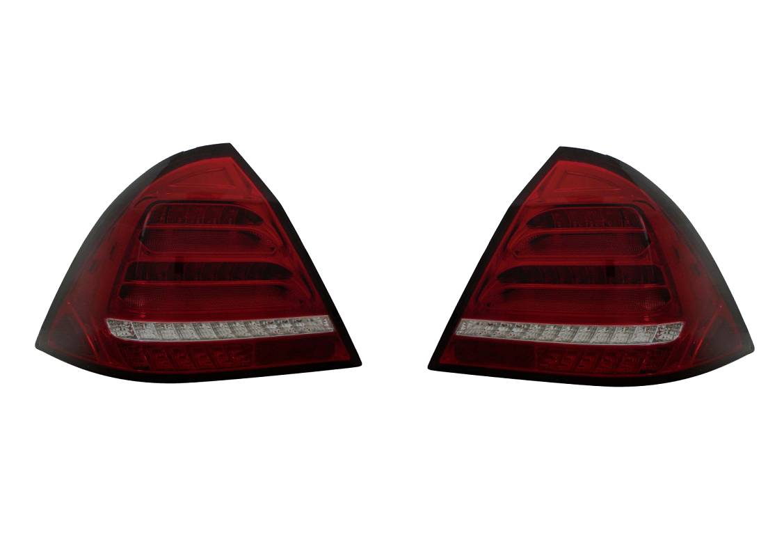 Stop spate, lampa Mercedes Clasa C (W203) 04.2004-03.2007, model: Sedan, tuning, montare spate, stanga+dreapta, semnalizare dinamica; LED; rosu, fumuriu, transparent; tuning; Taiwan