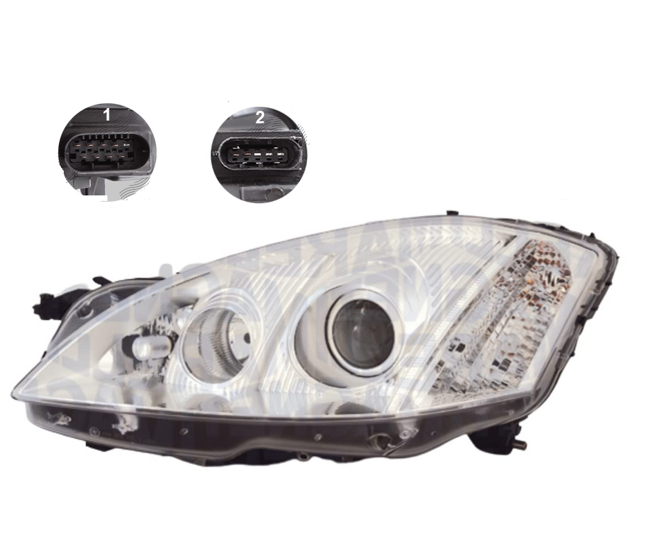 Far Mercedes Clasa S (W221) 09.2005-06.2009, montare fata, stanga, sistem infrarosu; D1S+H11+H7; electric; cu bec xenon; cu balast; cu motor; cu becuri; xenon; cu lumina viraje, MAGNETI MARELLI