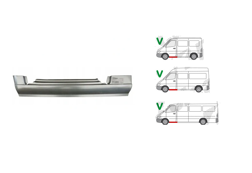 Prag Volkswagen Lt Ii, 05.1996-12.2005; Mercedes Sprinter 1995-2007; Sprinter/Classic 208-416, 01.2003-, montare fata, stanga, galvanizat, RapidAuto