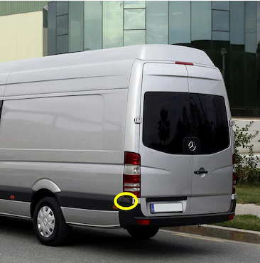 Ornament bara protectie, spoiler Mercedes Sprinter 209-524, 07.2006-10.2013, montare spate, stanga, negru, RapidAuto
