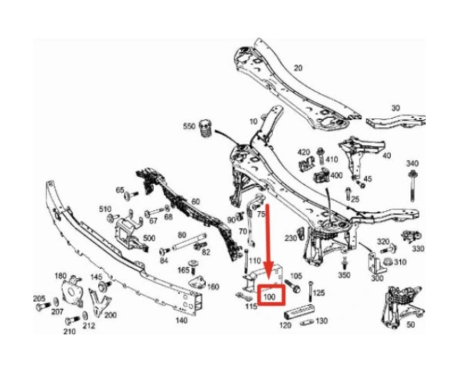 Suport armatura bara protectie Mercedes Clasa E (W213), 03.2016-2024, montare fata, stanga, aluminiu, RapidAuto