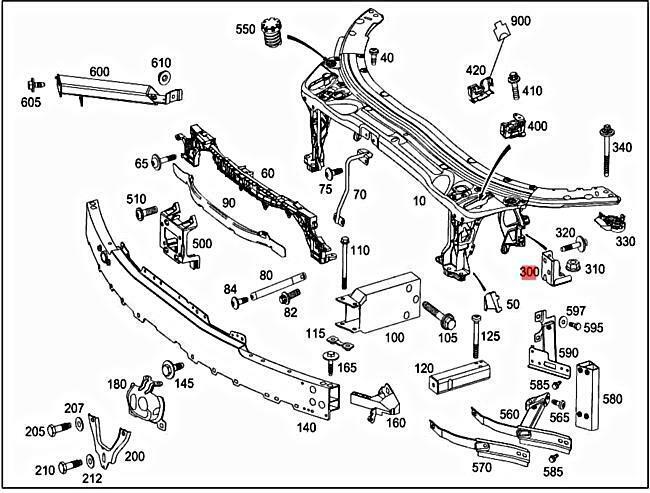 Element fixare radiator Mercedes Clasa E (W213), 03.2016-2024, montare spate, dreapta, tabla; spate, RapidAuto