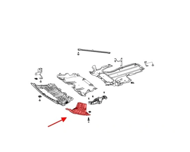 Spoiler bara protectie Mercedes Clasa E (W213), 03.2016-2024, montare fata, dreapta, RapidAuto