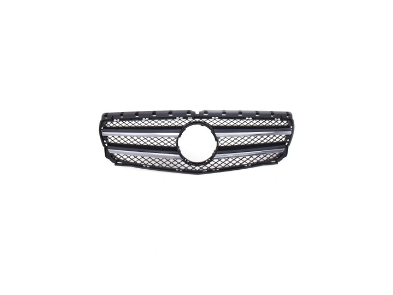 Grila radiator Mercedes Clasa B (W246), 09.2011-10.2014, montare fata, cu mulaje argintii; cromat/negru, RapidAuto