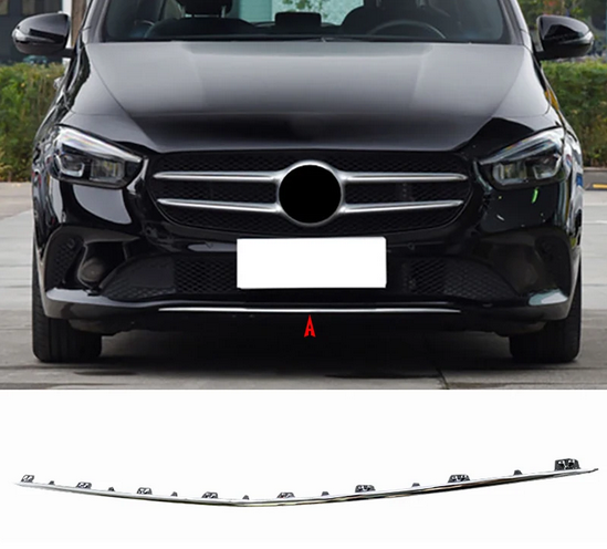 Ornament bara protectie, spoiler Mercedes Clasa B (W247), 12.2018-, montare fata, centrala, cromat, RapidAuto