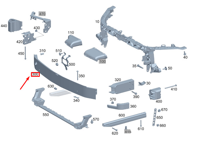 Armatura bara fata Mercedes Clasa Gla (H247), 06.2020-, aluminiu, RapidAuto