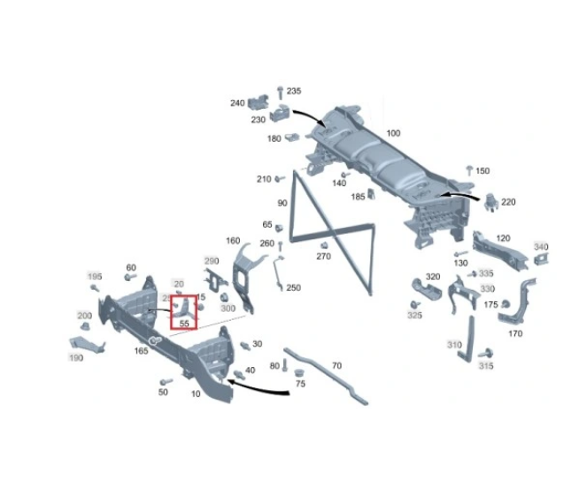 Suport armatura bara protectie Mercedes Clasa Gle (V/C167), 01.2019-, montare fata, stanga, RapidAuto