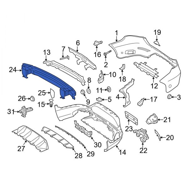Armatura bara spate Mercedes Clasa Glc (X253), 11.2015-06.2019, RapidAuto