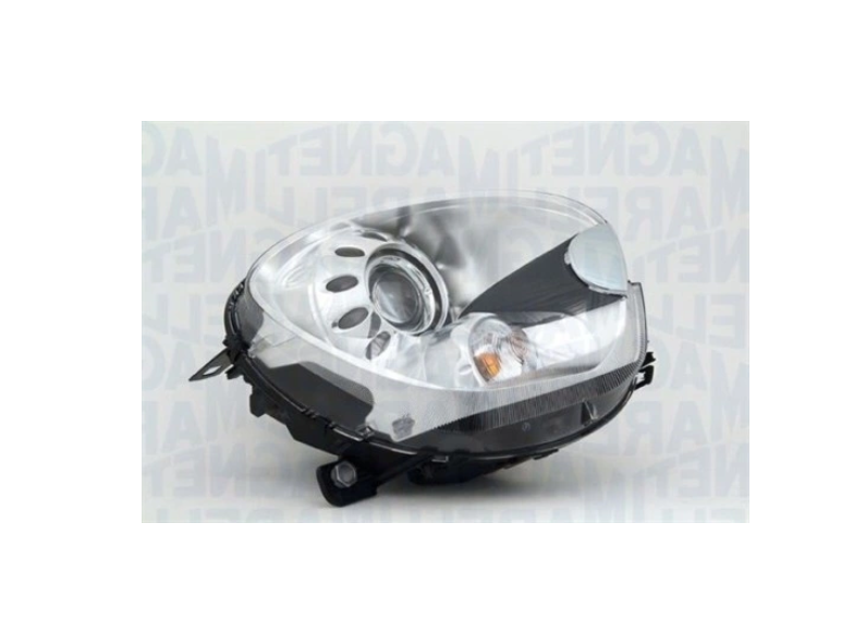 Far Mini Countryman (R60), 08.2010-04.2017; Paceman (R61), 03.2013-, montare fata, dreapta, D1S; electric; rama cromata; fara ballast; fara motor; cu spalator far; xenon; cu lumina viraje, MAGNETI MARELLI
